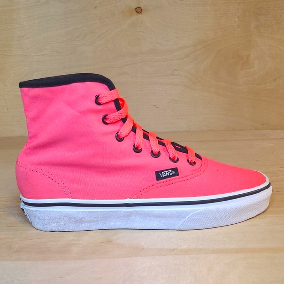 Vans Shoes - Vans Authentic Women Hi Top Skate Size 6.5 Neon Pink Casual Sneakers